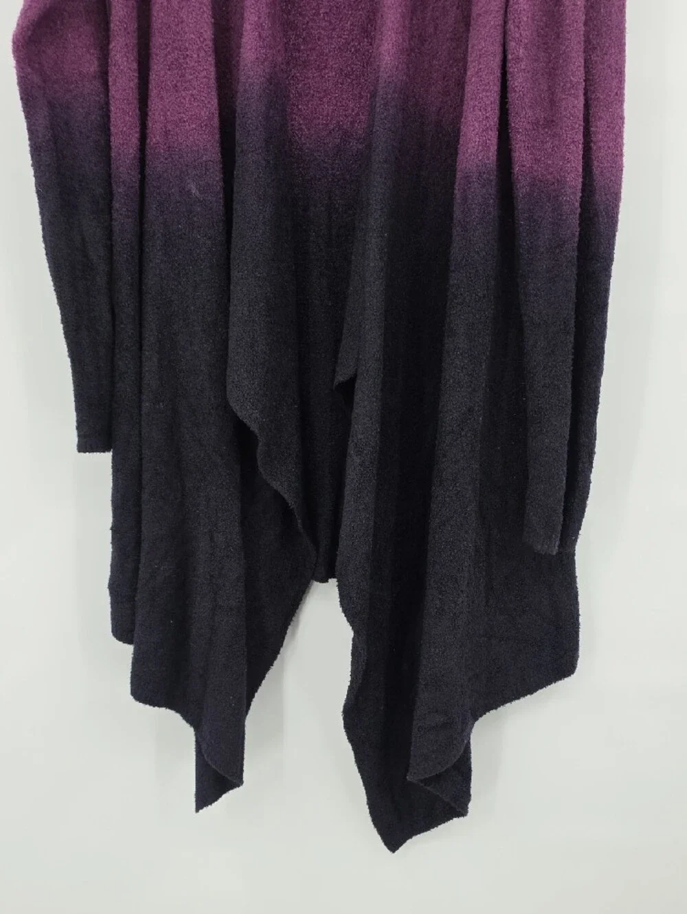 Barefoot Dreams Purple to Black Ombre Plush Open-Front Cardigan Size L/XL